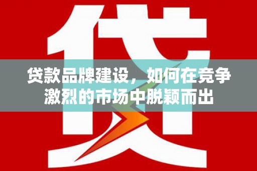 中宁贷款品牌建设，如何在竞争激烈的市场中脱颖而出