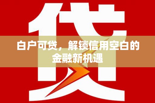 中宁白户可贷，解锁信用空白的金融新机遇