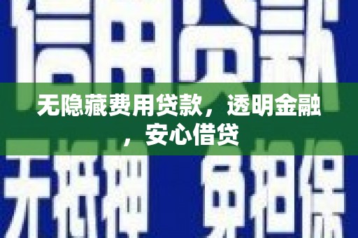 中宁无隐藏费用贷款，透明金融，安心借贷