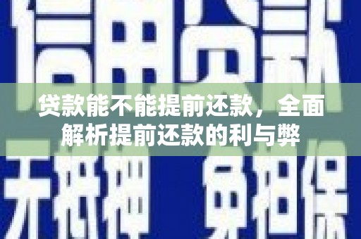 中宁贷款能不能提前还款，全面解析提前还款的利与弊