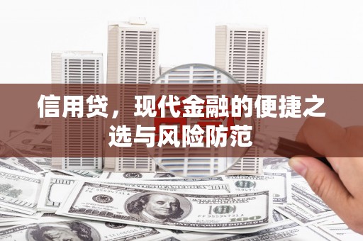 中宁信用贷，现代金融的便捷之选与风险防范